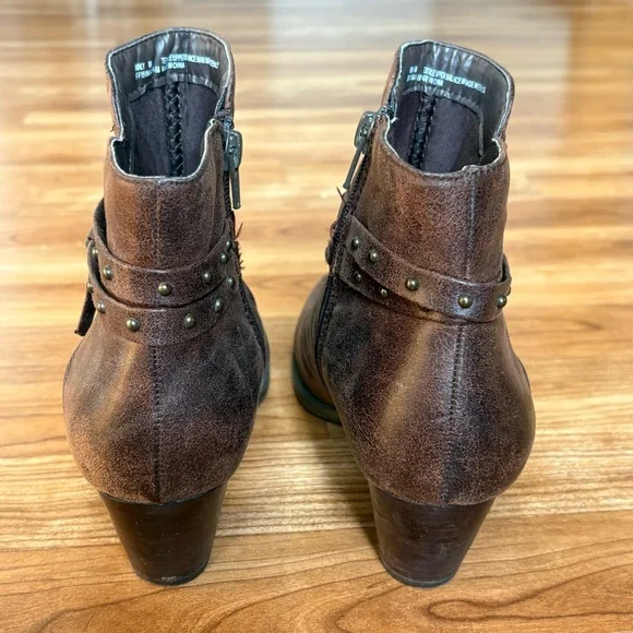 BARE TRAPS BARETRAPS RAINLY BROWN ANKLE BOOTS BOOTIES WOMENS 8 M - Picture 4 of 11